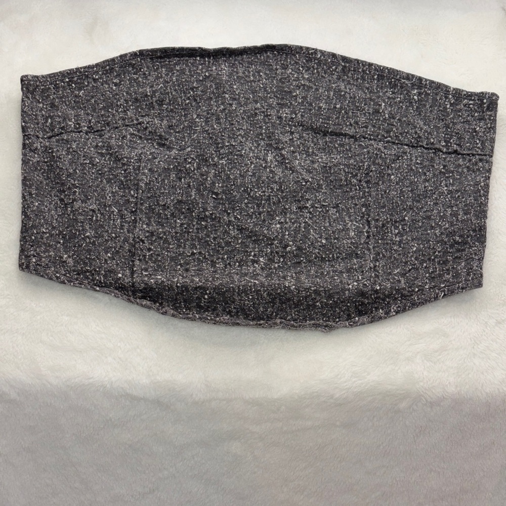 PrettyLittleThing Grey Bobble Denim Corset Top